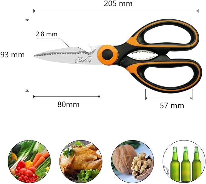 Acelone Kitchen Shears,Premium Heavy Duty Shears Ultra Sharp Stainless Steel Multi-function Kitchen Scissors for Chicken/Poultry/Fish/Meat/Vegetables/Herbs/BBQ…