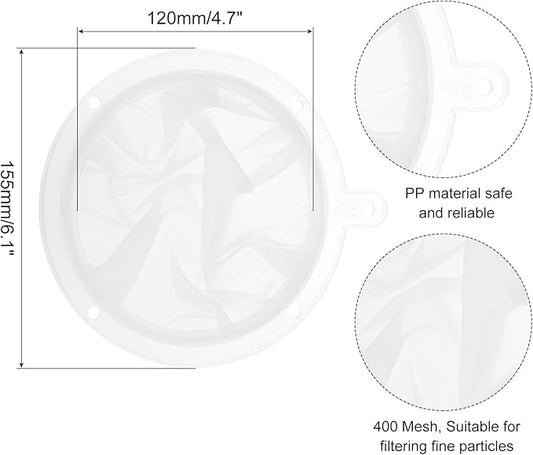 uxcell 1Pcs 400 Mesh Food Filter Strainer, 5.9in Nylon Fine Mesh Sieve Drainer, Plastic Mesh Colander for Filtering Coffee, Juice, Oils, Wine, Soy Milk, Honey, Yogurt