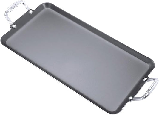 Vasconia 4 Pack Durable Double Burner Griddle (17″ x 10″) 100% Pure Aluminum with Nonstick - NSF Certified - for Frying, Searing, Grilling, Browning, Ideal for Home & Commercial Kitchen