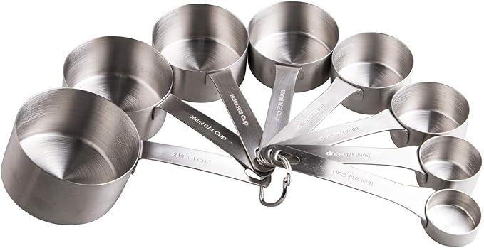 Smithcraft 8-Piece Stainless Steel Measuring Cups Set, Siliver, 240ml
