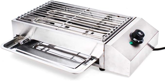 Countertop Electric BBQ Grill, Flat Top Grill Hot Plate Barbecue Grills Indoor/Outdoor Portable Electric Griddle with Adjustable Thermostatic Control 110V