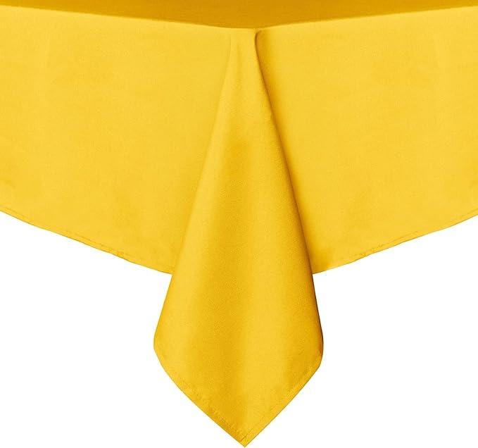 Obstal 210GSM Rectangle Table Cloth - Heavy Duty Water Proof Microfiber Tablecloth, Decorative Fabric Table Cover for Outdoor and Indoor Use (Yellow, 54 x 108 Inch)