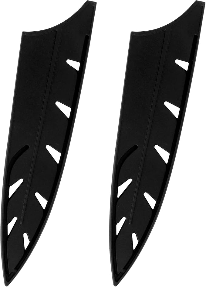 XYJ 2pcs/set Safety Knife Covers Sleeves Knives Edge Guard, Universal Knife Sheath, Slicing, Chef Knife Case Blade Guards Protector Black Kitchen Knife Cover Sleeve (For 8'' Chef Knife)