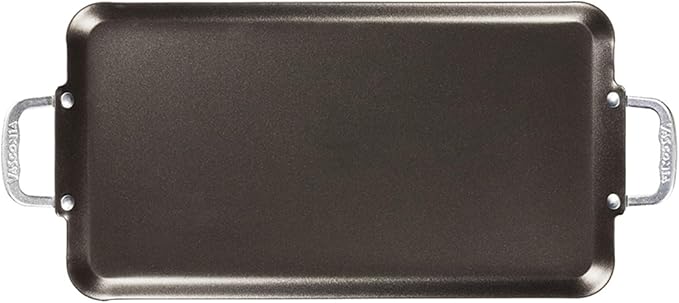 Vasconia 4 Pack Durable Double Burner Griddle (17″ x 10″) 100% Pure Aluminum with Nonstick - NSF Certified - for Frying, Searing, Grilling, Browning, Ideal for Home & Commercial Kitchen