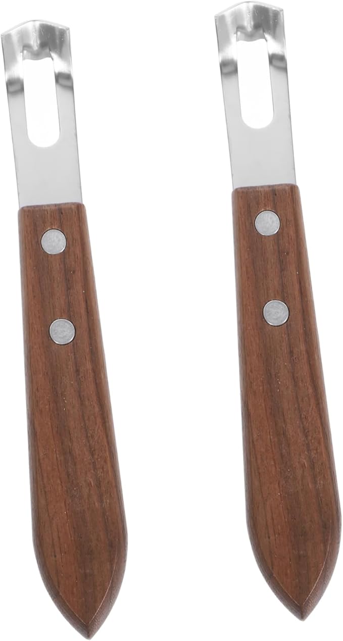 2pcs Stainless Steel Cheese Fruit Grater Lemon Zester Wood Handle Kitchen Tool