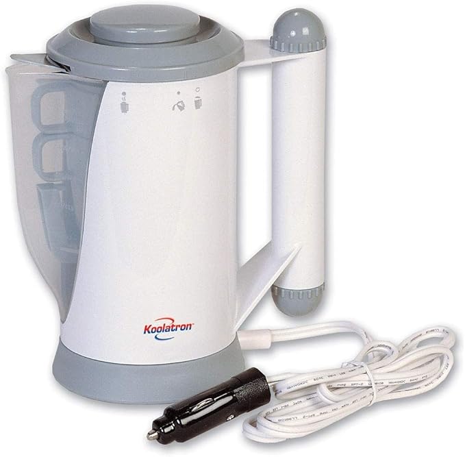 Koolatron 12 Volt Electric Beverage Heater - Portable 12V DC Powered Warmer Mug for Car, Truck, and Travel, Ideal for Instant Heating Water, Coffee, Tea, Milk, and Food