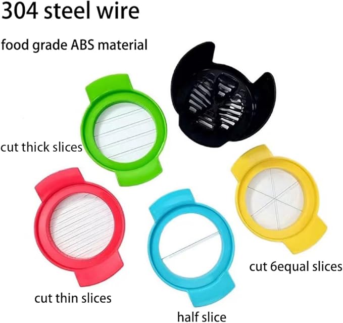 Egg Slicer for Hard Boiled Eggs, 4-in-1 Stainless Steel Kitchen Cutter & Dicer for Avocado, Fruits, Luncheon Meat, Professional Multi-Function Food Slicer, Easy to Clean