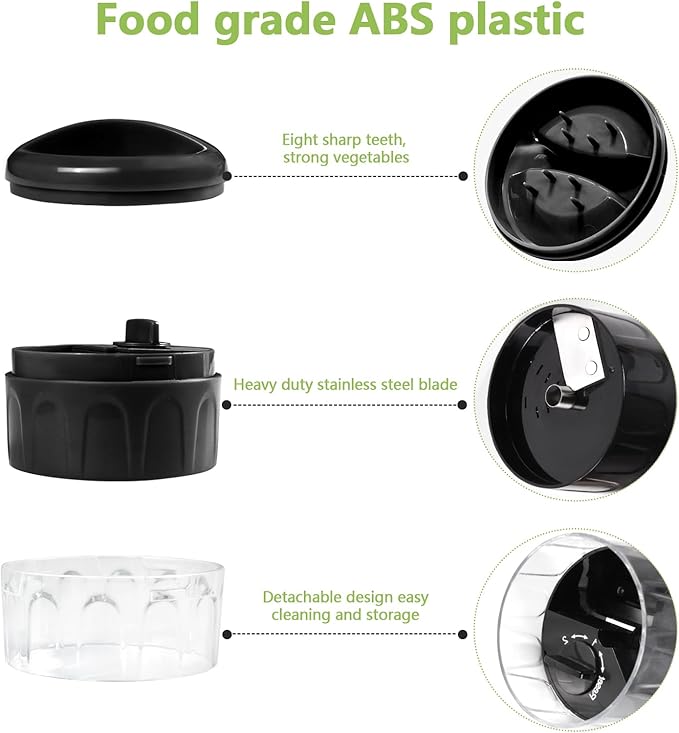 3-in-1 Vegetable Spiralizer Slicer, Adjustable Mandoline Spiral Cutter for Zucchini Noodles, Carrots, Cucumber (Black)