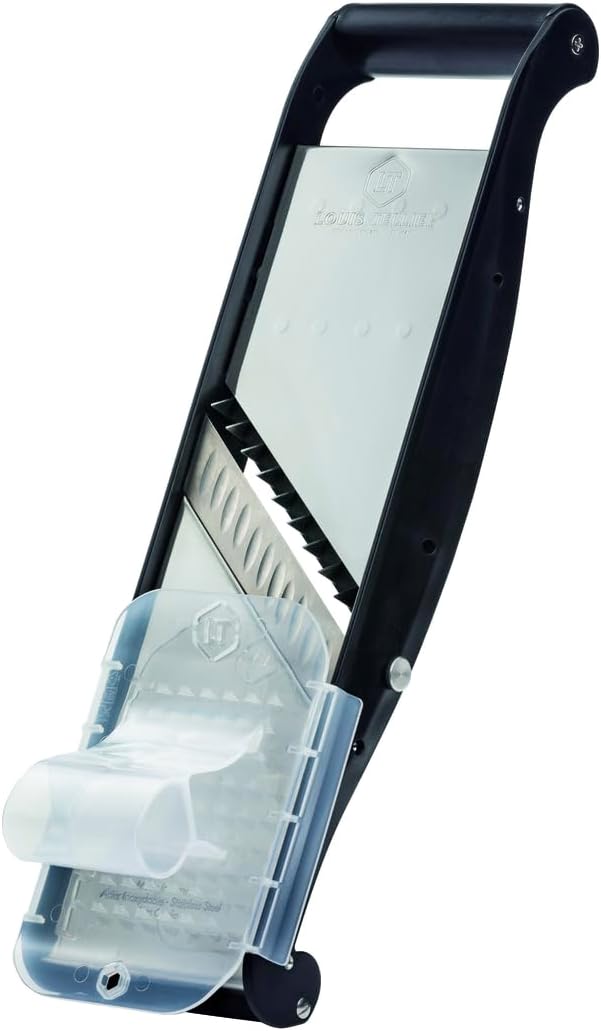 LOUIS TELLIER - Professional Mandoline Slicer - Stainless Steel - Multifunctional Fruit and Vegetable Slicer - Compact Pro - 2 Julienne Blades (0.16 in & 0.4 in) - Adjustable Thickness
