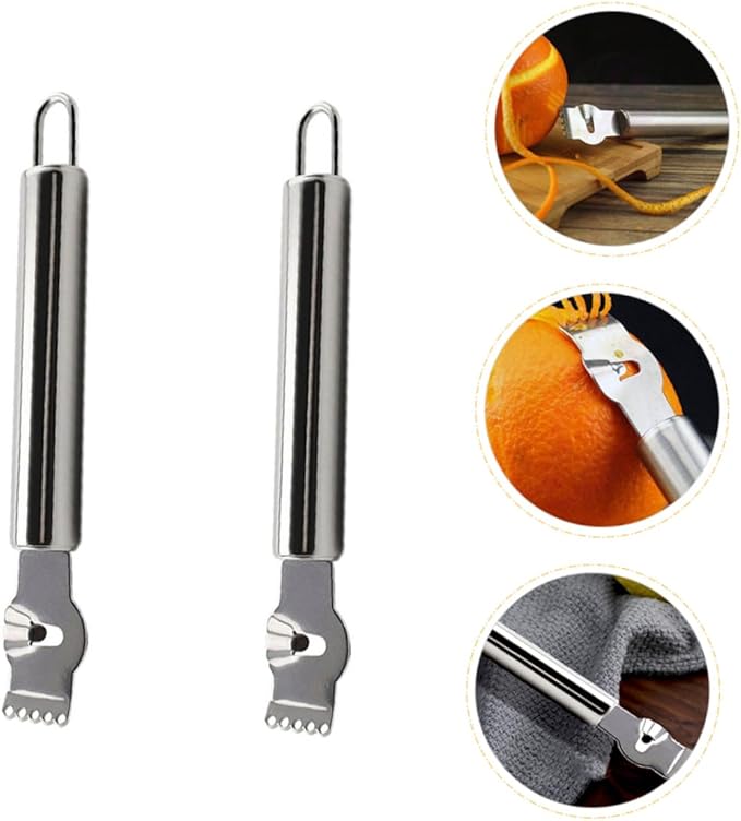 STOBAZA 2pcs Lemon Zester Graters Ergonomic Kitchen Tools for Peeling and Grating for Baking and Cooking Includes Hanging for Storage