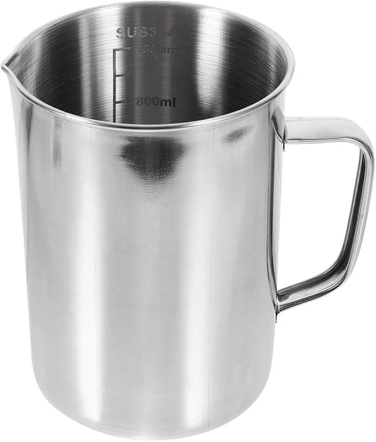1000ml Milk Frothing Pitcher Stainless Steel Metal Milk Jug with Scale for Coffee Matcha Latte Cappuccino