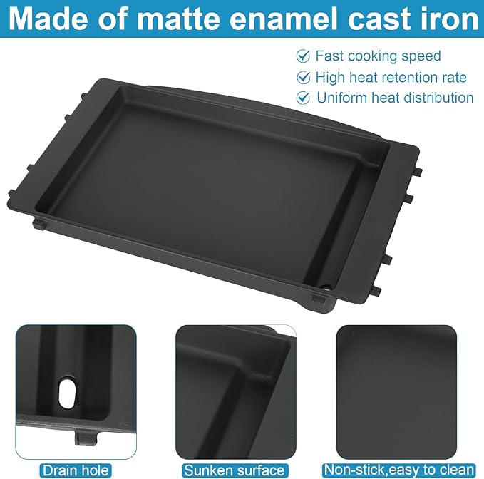 Cast Iron 7658 Cooking Griddle & 7638 Grill Grate for Weber GS4 Spirit II & I 300 Grills, Spirit E/S 310 E/S 320 E/S 330 SP-320, Spirit 700 Genesis 1000-3500 Genesis Gold Silver Platinum B/C