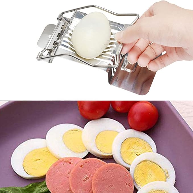 Egg Slicer, Egg Slicer for Hard Boiled Eggs, Stainless Steel Wire Egg Slicer, Egg Cutter Dishwasher Safe for Egg Strawberry Soft Fruit