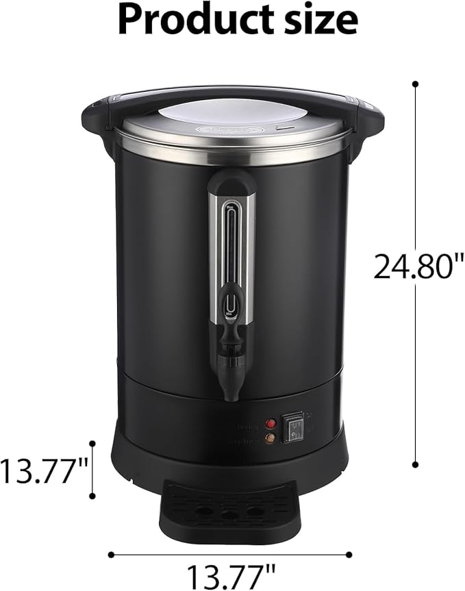 GarveeHome 120 Cups Coffee Urn,18 L/4.8 gal Double Wall Commerical Coffee Maker for Buffet Catering Wedding Gathering,Large Capacity Hot Coffee Dispenser,Stainless Steel Hot Water Urn