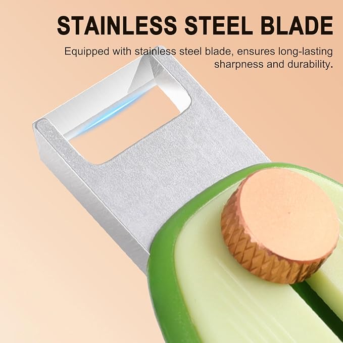 2Pcs Avocado-Shaped Fruit Vegetable Peeler – 2025 New Stainless Steel Blade, Portable Keychain, Ergonomic Design for Apples Cucumbers Potatoes