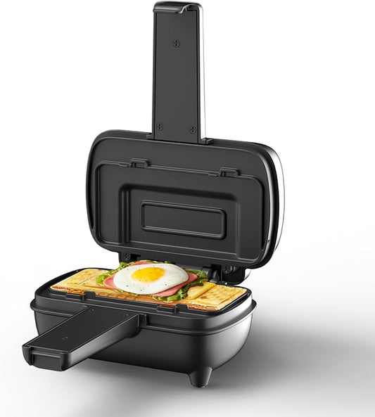Electric Double-Sided Non-Stick Sandwich Maker, Mini Square Grill Pan for Toasted Sandwiches, Grilled Cheese, Pancakes, Omelets - Essential Kitchen Gadget for Home Cooking