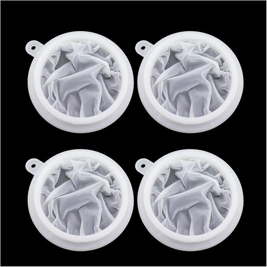 4PCS White 200 Mesh Strainer Plastic Fine Mesh Strainer 130mm Ultra Fine Nylon Mesh Sieve Kitchen Food Strainer for Filtering Soya Milk Coffee Fruit Juice