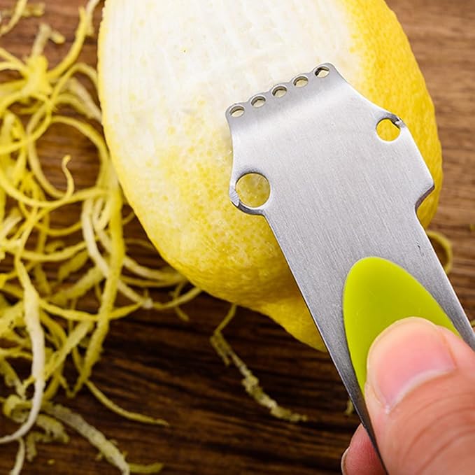 KICHOUSE Stainless Steel Lemon Peel Grater Five for Easy Citrus Pith Removal Versatile Kitchen Gadget for Peeling Lemons Oranges and Grapefruits for Cocktail Enthusiasts
