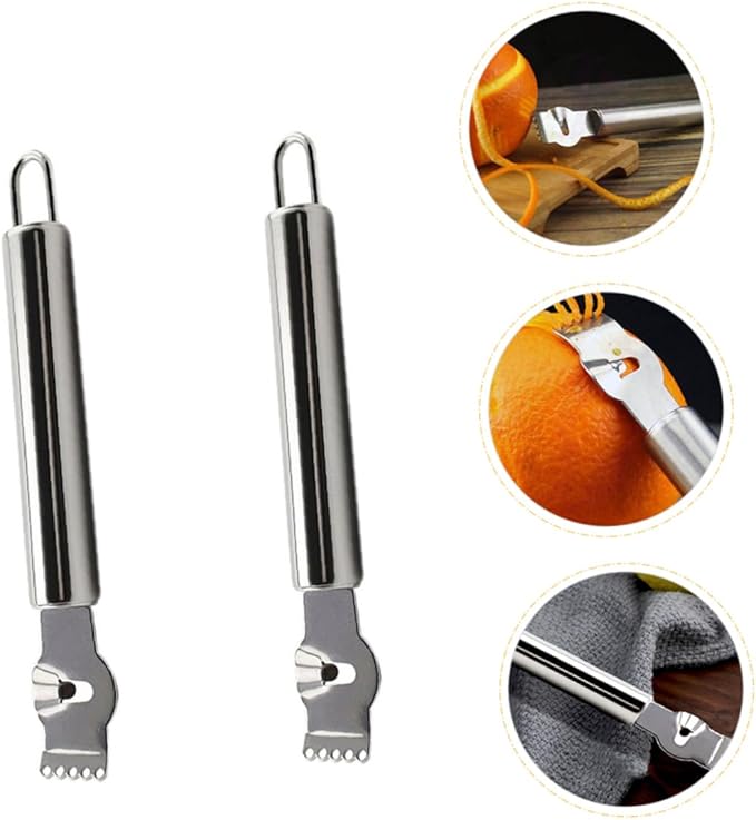 2pcs Stainless Steel Lemon Grater Zester for Multi-functional Fruit Peeler for Baking Camping