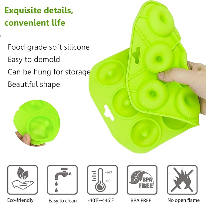 Cupidove Silicone Donut Pan, Bite Size Silicone Donut Pans for baking, Mini Donut Pan, Mini Baking Pan for baking delicious donuts, Non-stick Bottom, Easy to Clean