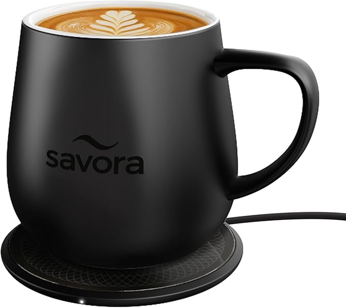 12oz IntelliHeat™ Coffee Mug | Barista’s Choice | Exclusive Wireless SmartSense Pad | Maintains Perfect 135°F | Hand-Crafted Ceramic Mug & Lid | Great for Tea Drinkers | Backed for Life - Black