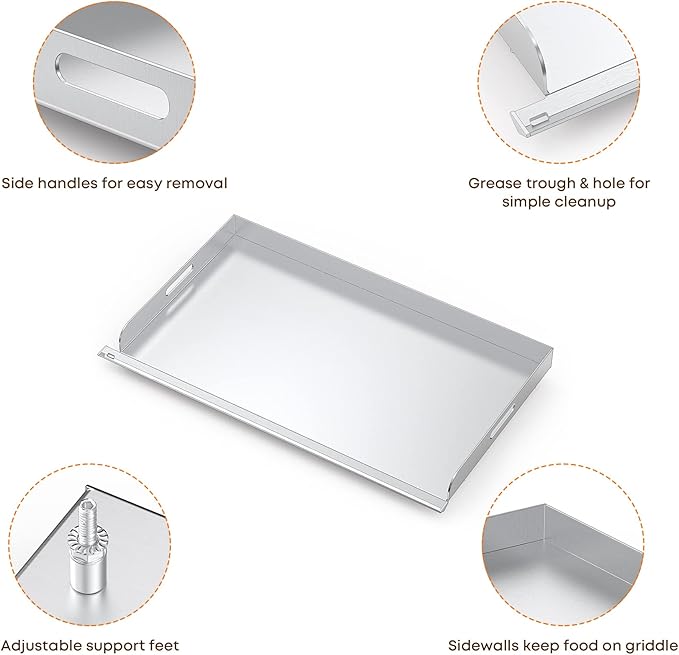 Stanbroil Flat Top Griddle for Royal Gourmet GB4001 GB4001B 4-Burner Gas Grill Griddle, 36-inch Stainless Steel Griddle Replacement Top with Handles and Front Grease Management System