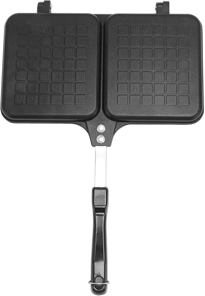 Hot Sandwich Panini Maker with Handle, NonStick Double Sided Frying Pan Grilled Sandwich Maker, Stovetop Toasted Sandwich Press for Home, Kitchen, Breakfast
