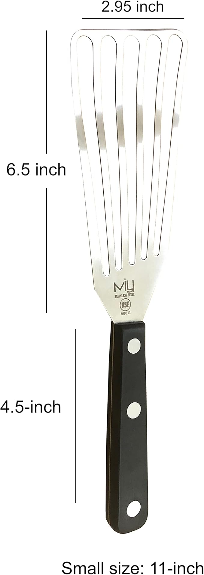 WALLFARM Fish Spatula - Pro-Grade Slotted Kitchen Turner - Stainless Steel - Long, Thin Metal Spatula for Flipping Delicate Foods, Fish, Eggs, Veggies - Perfect for Grilling, Frying, Griddle - 11"