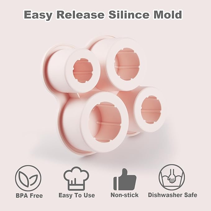 Nax Caki Hollow Cylinder Ice Cube Mold for 20oz 30oz 40oz Stanley Cup Accessories, Silicone Tumbler Ice Mold with Lid for Tumbler Whiskey Cocktails Bourbon