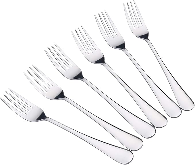 VANRA 6-Piece Dinner Forks Set Heavy Duty Stainless Steel Silver Cutlery Set 8 inches (6 forks)