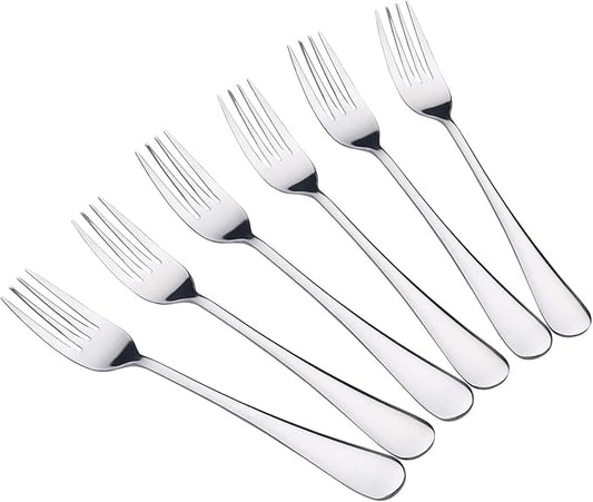VANRA 6-Piece Dinner Forks Set Heavy Duty Stainless Steel Silver Cutlery Set 8 inches (6 forks)