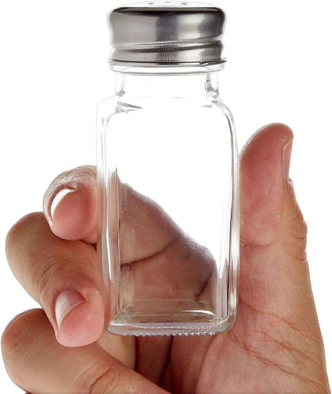 Juvale 24 Pack Glass Salt and Pepper Shakers Bulk Set - Restaurant Salt and Pepper Shakers - Spice Containers for Restaurant (2 Oz, Clear)