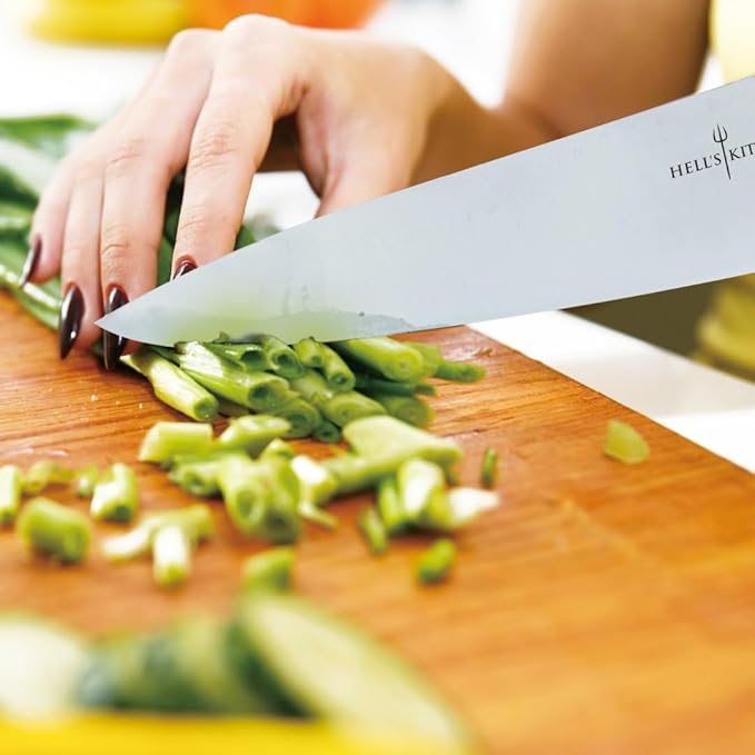 Hell's Kitchen Stainless Steel Knife Set, 6 Piece Cutlery Set with Magnetic Storage Block