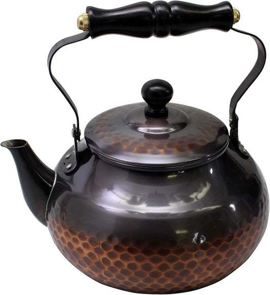 Shinkodo Made in Japan, Red Copper Finish, Hammered Boiling, 0.6 gal (2 L) (Wooden Pattern), Gift Wrapping Specifications
