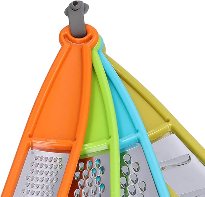 Stainless Steel Vegetable Zester, 4 in 1 Cheese Grater with Silicone Storage Ring