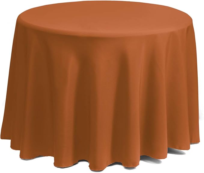 Gee Di Moda Round Tablecloth - 90 Inch Orange Round Table Cloth for 30 to 60 Inch Round Tables - Heavy Duty Washable Fabric - for Buffet Table, Holiday Party, Dinner, Wedding & Baby Shower