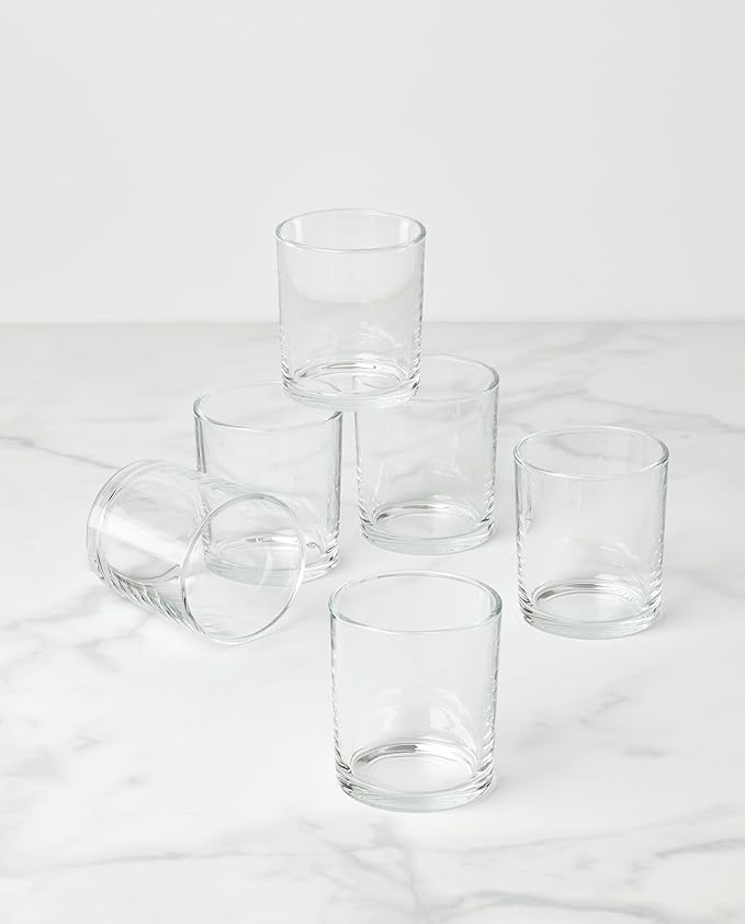 Oneida Glassware, 24 Seven Clear Medium Tumbler, Set of 6, 13.5-Ounce Capacity, Made From Glass, Dishwasher Safe Tumbler, Drinking Glasses Set, Home and Kitchen, Water Glasses (Clear, 4 Piece)
