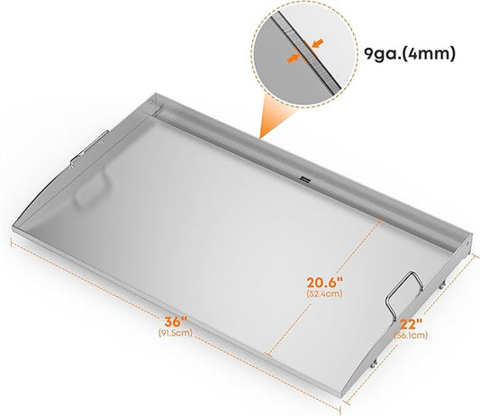 Stanbroil 36 Inch Flat Top Griddle, Stainless Steel Griddle Replacement Top for Blackstone 36" 4 Burner Gas Grill Cooking Station, Griddle Top Replacement with Rear Grease System