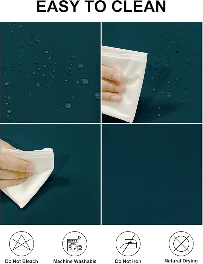 Fokitut 2 Pack Waterproof Rectangle Tablecloth, 60x120 Inch,Stain Resistant and Wrinkle Polyester Table Cloth, Fabric Table Cover for Kitchen Dining, Wedding, Party, Holiday Dinner-Peacock Blue