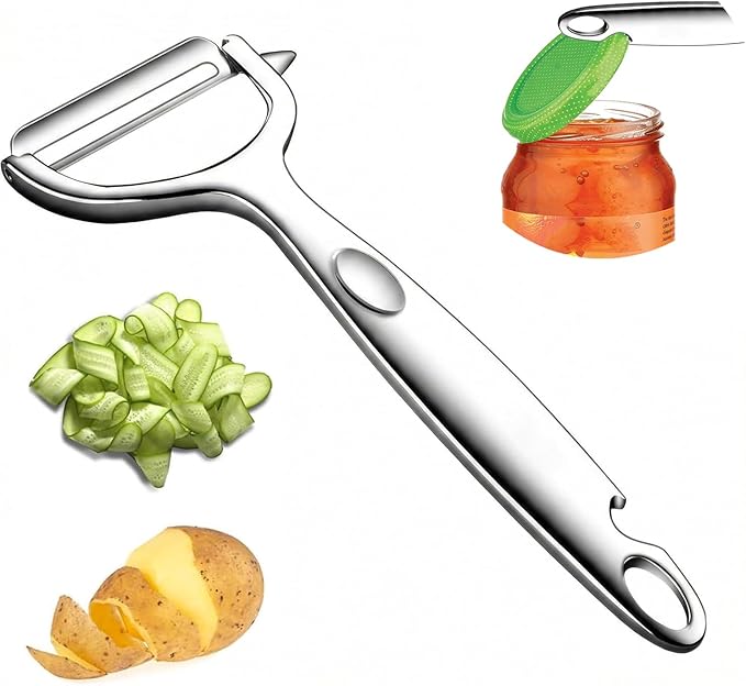Vegetable Peeler - Y Shaped Super Sharp Stainless Steel Bottle Opener Hanging Hole Potato Eye Remover Non-Slip Handle Slicer for Apple Carrot