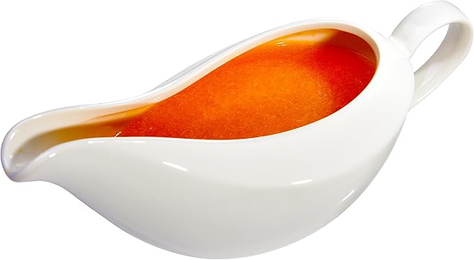 White Ceramic Gravy Boat - 18 oz of Gravy, Perfect for Thanksgiving, Parties, and Weddings