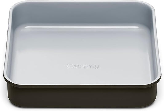 Caraway Non-Stick Ceramic 9” Square Pan - Naturally Slick Ceramic Coating - Non-Toxic, PTFE & PFOA Free - Perfect for Brownies, Lemon Bars, Cakes, & More - Black