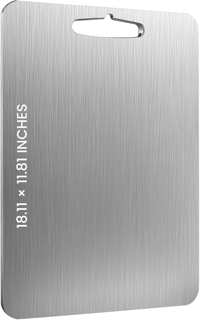 Titanium Alloy Cutting Board Pure Titanium Cutting Board，Double-Sided Versatility，The 2025 New Model for Meat，Vegetables， and Fruits