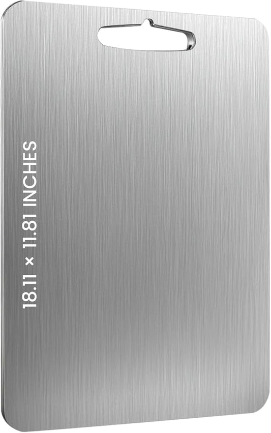 Titanium Alloy Cutting Board Pure Titanium Cutting Board，Double-Sided Versatility，The 2025 New Model for Meat，Vegetables， and Fruits