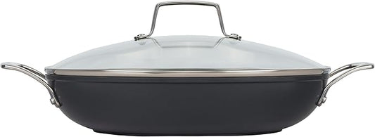 Le Creuset Essential Non-stick Ceramic Shallow Braiser with Glass Lid, 3.9 qt.
