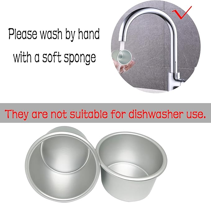 Xstronq 6 Pcs Popover Pan 3.4x2.0 in Aluminum Pudding Cups Reusable Nonstick Large Individual Muffin Mold for Pie, Egg Tart, Cake