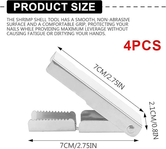 4pcs Crawfish Peeler Tool Metal Crayfish Opener Gadget Stainless Steel Tail Peeler Effortless Convenient Seafood Toolfor Families and Restaurants