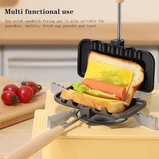 Hot Sandwich Maker, Double-Sided Hot Dog Toaster, Nonstick Sandwich Skillet, Double-Sided Sandwich Baking Pan for Breakfast Pancakes, Toast, Omelets