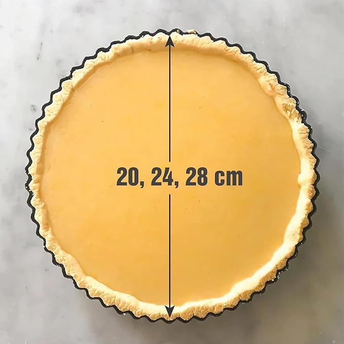 Space Home - Deep Dish Pie Pan for Quiche Lorraine - Tart Pans with Removable Bottoms - Apple Pie Pan - Tarte Tatin Pan - Quiche Baking Dish (Set 3)