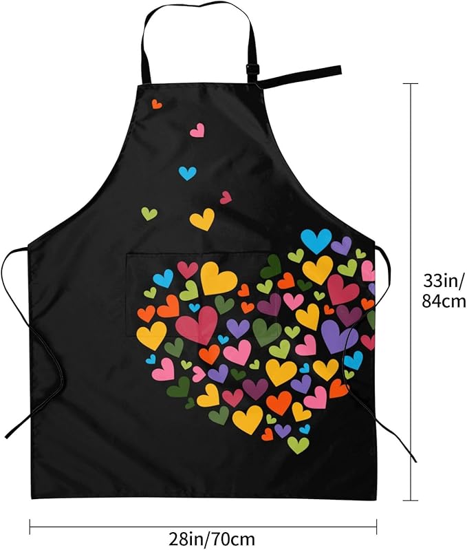 Apron with Pockets Aprons for Women Men Kitchen Chef Apron for Cooking Gardening Server Waitress Painting